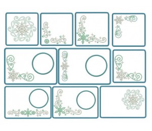 Stickserie ITH - Mug Rugs Snow Swirls